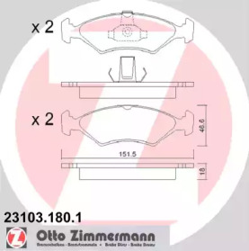 Комплект тормозных колодок (ZIMMERMANN: 23103.180.1)