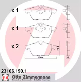 Комплект тормозных колодок (ZIMMERMANN: 23106.190.1)