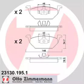 Комплект тормозных колодок (ZIMMERMANN: 23130.195.1)