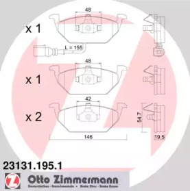 Комплект тормозных колодок (ZIMMERMANN: 23131.195.1)