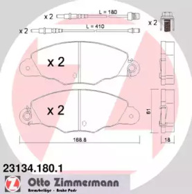 Комплект тормозных колодок (ZIMMERMANN: 23134.180.1)