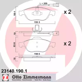 Комплект тормозных колодок (ZIMMERMANN: 23140.190.1)