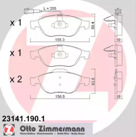 Комплект тормозных колодок (ZIMMERMANN: 23141.190.1)