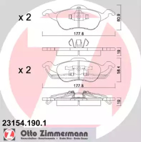 Комплект тормозных колодок (ZIMMERMANN: 23154.190.1)