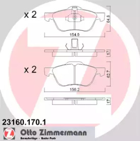 Комплект тормозных колодок (ZIMMERMANN: 23160.170.1)