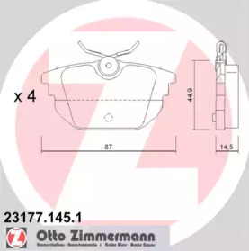 Комплект тормозных колодок (ZIMMERMANN: 23177.145.1)