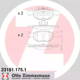 Комплект тормозных колодок (ZIMMERMANN: 23181.175.1)