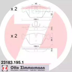 Комплект тормозных колодок (ZIMMERMANN: 23183.195.1)