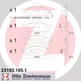 Комплект тормозных колодок (ZIMMERMANN: 23193.165.1)