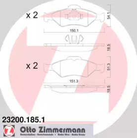 Комплект тормозных колодок (ZIMMERMANN: 23200.185.1)