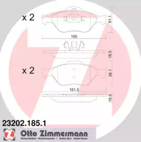 Комплект тормозных колодок (ZIMMERMANN: 23202.185.1)