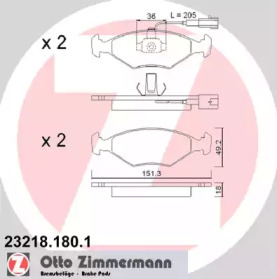 Комплект тормозных колодок (ZIMMERMANN: 23218.180.1)