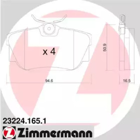 Комплект тормозных колодок (ZIMMERMANN: 23224.165.1)