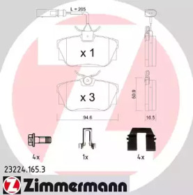 Комплект тормозных колодок (ZIMMERMANN: 23224.165.3)