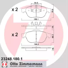 Комплект тормозных колодок (ZIMMERMANN: 23248.180.1)