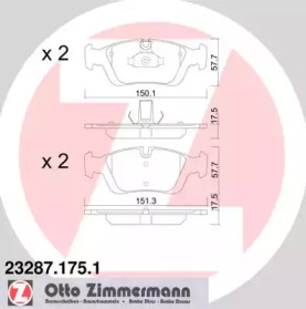 Комплект тормозных колодок (ZIMMERMANN: 23287.175.1)