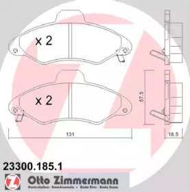 Комплект тормозных колодок (ZIMMERMANN: 23300.185.1)