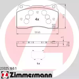 Комплект тормозных колодок (ZIMMERMANN: 23325.160.1)