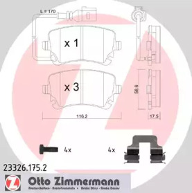 Комплект тормозных колодок (ZIMMERMANN: 23326.175.2)