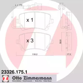 Комплект тормозных колодок (ZIMMERMANN: 23326.175.1)