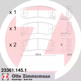 Комплект тормозных колодок (ZIMMERMANN: 23361.145.1)