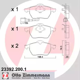 Комплект тормозных колодок (ZIMMERMANN: 23392.200.1)