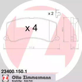 Комплект тормозных колодок (ZIMMERMANN: 23400.150.1)