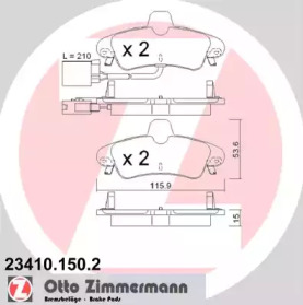 Комплект тормозных колодок (ZIMMERMANN: 23410.150.2)