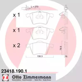 Комплект тормозных колодок (ZIMMERMANN: 23418.190.1)