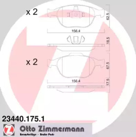 Комплект тормозных колодок (ZIMMERMANN: 23440.175.1)