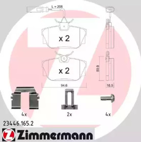 Комплект тормозных колодок (ZIMMERMANN: 23446.165.2)