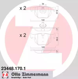 Комплект тормозных колодок (ZIMMERMANN: 23448.170.1)