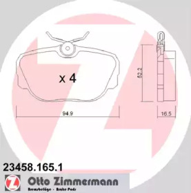 Комплект тормозных колодок (ZIMMERMANN: 23458.165.1)