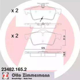 Комплект тормозных колодок (ZIMMERMANN: 23482.165.2)