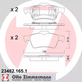 Комплект тормозных колодок (ZIMMERMANN: 23482.165.1)