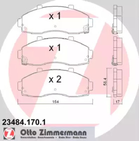 Комплект тормозных колодок (ZIMMERMANN: 23484.170.1)