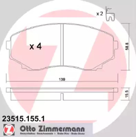 Комплект тормозных колодок (ZIMMERMANN: 23515.155.1)