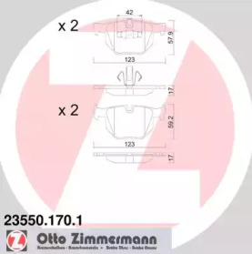 Комплект тормозных колодок (ZIMMERMANN: 23550.170.1)