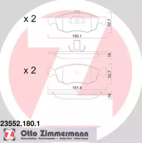 Комплект тормозных колодок (ZIMMERMANN: 23552.180.1)