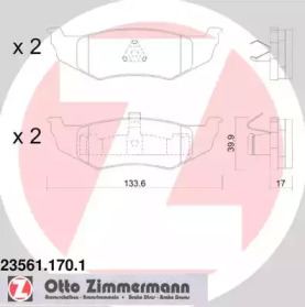 Комплект тормозных колодок (ZIMMERMANN: 23561.170.1)