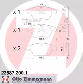 Комплект тормозных колодок (ZIMMERMANN: 23587.200.1)