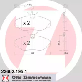 Комплект тормозных колодок (ZIMMERMANN: 23602.195.1)