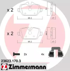 Комплект тормозных колодок (ZIMMERMANN: 23623.170.3)