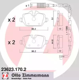 Комплект тормозных колодок (ZIMMERMANN: 23623.170.2)