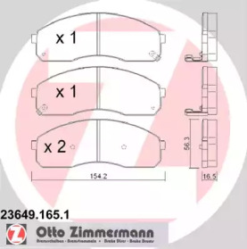 Комплект тормозных колодок (ZIMMERMANN: 23649.165.1)