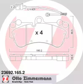 Комплект тормозных колодок (ZIMMERMANN: 23692.165.2)