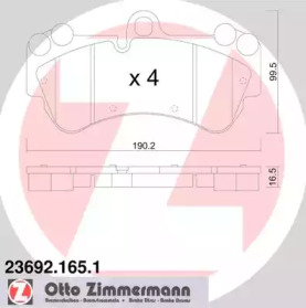 Комплект тормозных колодок (ZIMMERMANN: 23692.165.1)