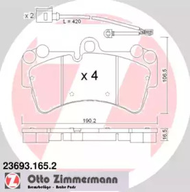 Комплект тормозных колодок (ZIMMERMANN: 23693.165.2)