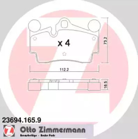 Комплект тормозных колодок (ZIMMERMANN: 23694.165.9)