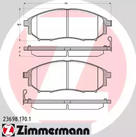 Комплект тормозных колодок (ZIMMERMANN: 23698.170.1)